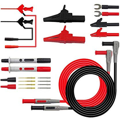 DollaTek Kit di puntali, puntali multimetro digitali elettronici P1300D con Clip di Coccodrillo Set di Punte sostituibili
