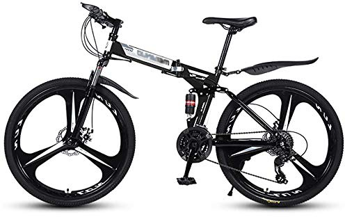 TRGCJGH 26-Zoll-Double-Shock-absorbierendes Faltbares Mountainbike-Fahrrad Cross-Country-Speed-Racing Einfach Faltbares Aluminium Mit Einem klick,C