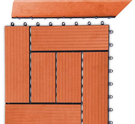 G21 cherry Schwelle strip für WPC-Fliesen, 38.5 x 7.5 cm Ecke (Links), übergangs-Schienen, Zubehör, WPC-Terrassen und Böden, Garten