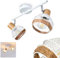 Deckenleuchte Bariloche, verstellbare Deckenlampe aus Metall/Holz/Hanfseil in Weiß/Chrom/Natur, 2-flammig, Lampenschirme dreh- u. schwenkbar, 2 x E27-Fassung, Gitter-Optik, ohne Leuchtmittel