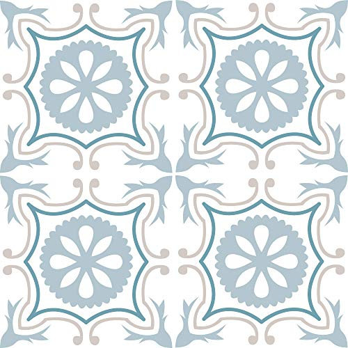 [ Adhésifs pour Carreau Sol ] - Carrelage adhésif mosaique I Autocollant Carreau Ciment - Décoration de Sol pour Salle de Bain et Cuisine I Motif : CORVET - 20x20 cm – Vendu à l’unité