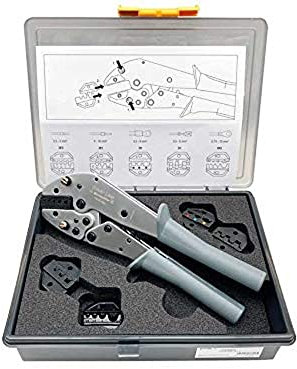 Silver Line by Weidmüller 485850 - Crimpatrice FLEXCRIMP Set 5 inserti intercambiabili, incl. manicotti terminali, connettore isolato, manicotto piatto, spina piatta