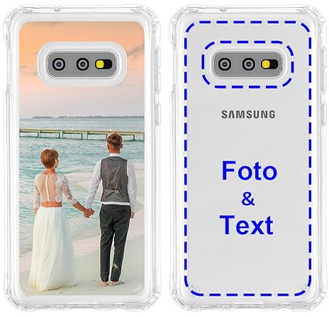 MXCUSTOM Personalisierte Handyhülle für Samsung Galaxy S10E, Benutzerdefiniert Hülle mit Eigenem Foto Bild Text Individuelle Schutzhülle [Weicher Stoßfänger + Harter Rückseite] (CHT-CR-P1)