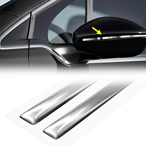 Strisce Adesive 3D Cromate Protettive per Specchietti Auto, 1 x 30 cm, 2 Pezzi