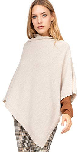 Marine Cashmere - Poncho aus Kaschmir-Mischgewebe für Damen, zart und weich, aus Kaschmir (Beige)