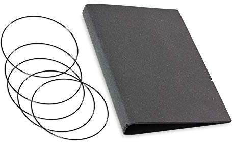 A5, revolutionäres, nachhaltiges X17-Konzept für Notizbuch Personal Organizer und Terminplaner/Hülle für 4 Hefte! Recyceltes Leder, grau graphit, Made in Germany,17 Jahre Garantie*