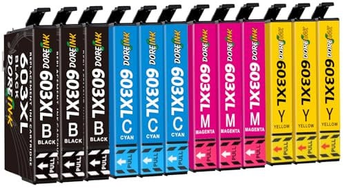 603 XL 603XL Druckerpatronen (12er-Pack) Kompatibel für Epson 603 603XL Patronen für Epson Expression Home XP-2100 XP-2105 XP-3100 XP-3105 XP-4100 XP-4105, Workforce WF-2810 WF-2830 WF-2835 WF-2850