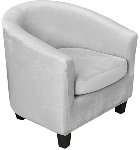 JHLD Samt Club Chair Schonbezug 2 Stück-hellgrau-2 Stück