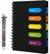 Kesote Carnet ligné avec stylo multicolore, 240 pages A5 Journal avec 5 onglets de couleur et 6-en-1 stylo à bille rétractable (Noir)
