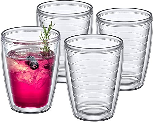 Amazing Abby - Alaska - Bicchieri in plastica isolati da 453,6 g (set di 4), bicchieri in plastica a doppia parete, palline molto trasparenti, senza BPA, infrangibili, lavabili in lavastoviglie