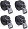 Azarxis Schwarz Nylon Gurtband 25mm 38mm mit Verstellbare Schnallen, Gepäckgurt Packriemen 4 Stück (Schwarz - 38mm, 1m)