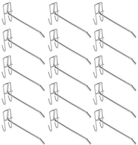 30 Pezzi Ganci per Pannelli Forati, Gancio per Supermercato Heavy Duty Griglia di Ferro, Ganci per Pegboard in Metallo per Esposizione Al Dettaglio Classificazione Degli Utensili(15cm in length)