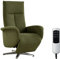 CAVADORE TV-Sessel Juba mit Akku / Pflegeleichter Fernsehsessel mit elektrisch verstellbarer Relaxfunktion / 2 E-Motoren / 75 x 112 x 82 / Soft Clean Bezug, Grün