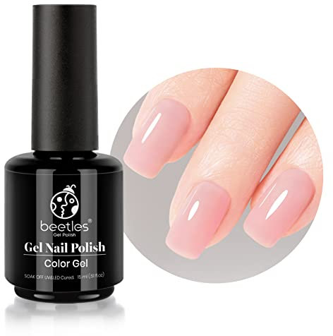 Beetles UV Gel Nagellack Nacktes Farbe, 15 ml Neutrale Cremebraun Gel Nagellack, LED Nagellampe Erforderlich Geschenk für Nagelkunst DIY Nagelstudio Heimmaniküre