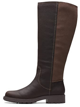 Clarks Stivali alti al ginocchio Opal Glow, Pelle marrone scuro, 5 US