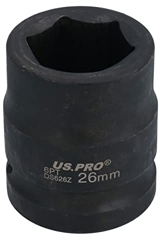 3/4 Drive 26mm Shallow Metric MM Impact Impacted Socket 6 Sided Single Hex