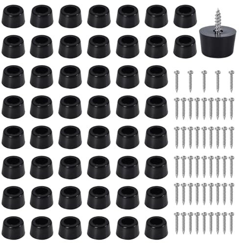 SPDYCESS 50 Stück Gummifüße Schneidebretter Gummipuffer Schwarz mit Passende Schrauben Runde Gummifüße Schneidbrettfüße für Schneidebrett Kleine Küchengeräte Tisch Schrank(13×10×7mm)