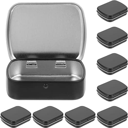 Caja Metalica Pequeña, de Lata con Bisagras de Metal 10 Uds. Rectangulares Vacías Pequeñas Latas Contenedores Caja Portátil Organizador de Almacenamiento para de Velas Cuentas