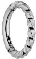 Purelei® Twist Piercing (Gold, Silber), Damen und Herren Piercing aus langlebigem Edelstahl, Wasserfestes Unisex-Nasenpiercing mit Gedrehtem Design, Außen 8,5 mm Durchmesser (Silber)