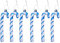 Festive Fix 6-Pack Unique Navy Glitter Candy Cane Christmas Decorations – Premium Plastic Candy Ornaments with Hanging Thread, Sparkling Holiday Decor for Parties & Festive Home Display