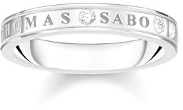 Thomas Sabo Ring mit weißen Steinen Recyceltes 925 Sterling Silber Zirkonia, Größe 56, TR2253-051-14-56