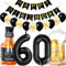 Conruich Decoración de Cumpleaños de 60 años Hombre Mujer, Globo de Foil Whisky Cerveza Vaso Globo de Vino Botella de Cerveza Deco, Gigante Número 60, Fiesta de Cumpleaños Kit para 60 años Mujer