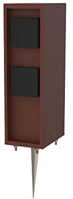 Novatool 1x Steckdosensäule 4-fach außen Braun Edelstahl eckig IP44 mit Erdspieß Steckdose Aussen Gartensteckdose Outdoor Steckdosensäule Garten Steckdosenturm