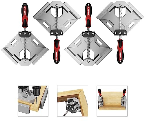 WETOLS 90 Degree Corner Clamp Set, 4 Pcs Adjustable Clamps for Woodworking