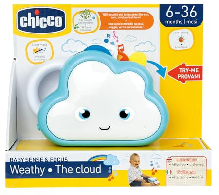 Chicco Weathy la Nuvoletta, Gioco Educativo Parlante, Scopri Vento, Pioggia, Sole, Arcobaleno, Suoni, Melodie, attività Manuali, Luci Colorate, Stimola Attenzione e Ascolto, Giochi Bambini 6-36 Mesi