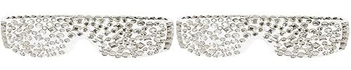 Folat Party Brille Diamant Silber Lady (Packung mit 2)