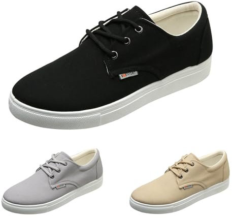 Men Canvas Casual Shoes Sneaker Flat Lace Up Laced Pump Canvas Shoe Boat Shoes Pump Comfortable Casual Shoes New UK 9 Beige