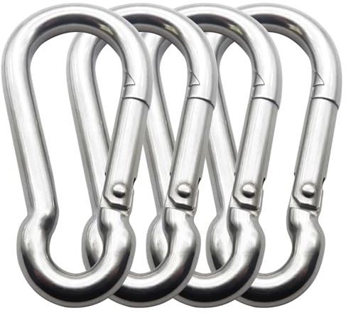 3.1 Inch 4 Pack Spring Snap Hook-M8x80mm, Cable Machine Accessories for Home Gym Pulldown Attachment, Exercise Machine, Heavy Duty Steel Clip for Outdoor Fitness