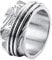 JewelryWe Angst Spinner Ring Damen: 11mm Breite Damen-Ring Edelstahl Fidget Anxiety Ringe Anti Stress Zapple Drehbarer Band Frauen Spinning Angst Ringe mit Gravur Silber Größe 57