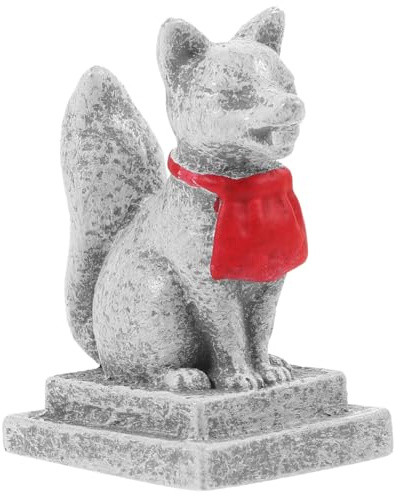 Toddmomy 2st Japanische Deko Garten: Mini Inari Fuchs Statue FüR Torii Tor Aquarium Den Hausschrein Zen-GartenzubehöR Bonsai Dekoration Japanisch