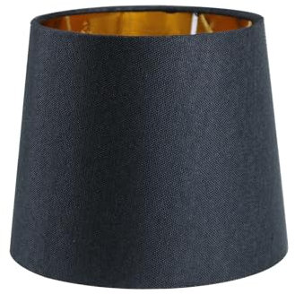 Sinta 7 Modern Tapered Lampenschirm Ersatz Schwarz Gewebe Einfacher Stil Lichtschattierung Mit Gold Futter für E27/E14 Tischleuchte/Wandleuchte