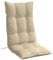 vidaXL Lot de 6 Coussins de Chaise à Dossier Haut, Galette de Siège Imperméable, Coussin d'Extérieur Anti-Glissement Jardin Terrasse, Beige Tissu Oxford