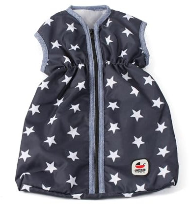 Bayer Chic 2000 - Puppenschlafsack für Baby-Puppen bis 55 cm, Puppenkleidung, Puppenzubehör, Sternchen, Navy, 792-51