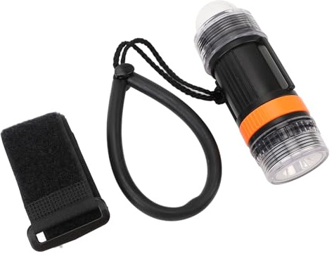 Tauch-Blitzlicht, Tauchsignal-Taschenlampe, Tauch-Blitz-Taschenlampe, LED, Batteriebetrieben, Tauchsignal-Taschenlampe, Tauchlichter für Unterwasser-Abenteuer (BLACK)