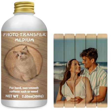 Photo Transfer Medium Gel, 200 ml carta trasferimento foto per legno, gel trasferimento foto per decorare mobili, attività familiari fai da te, ricordare persone ed eventi