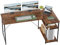TRIUMPHKEY 160 * 80cm L Shaped Computer Desk with Reversible Large Storage Shelves, Corner Desk Computer Workstation Matching Under Desk Height Adjustable Storage, Home Office Work Table Brown