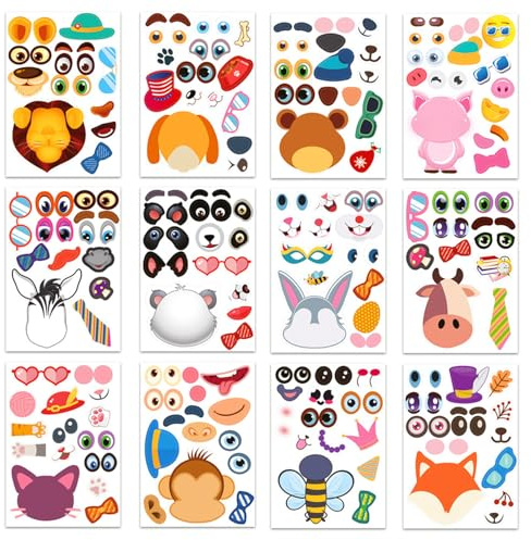 JSTHHTT 690 PCS DIY Aufkleber Set für Kinder - Wiederverwendbare Sticker mit Tierischen Motiven - Sticker Set für Kreative Köpfe - Aufkleber für Kinder - Stickerbuch zum Immer Wieder Benutzen