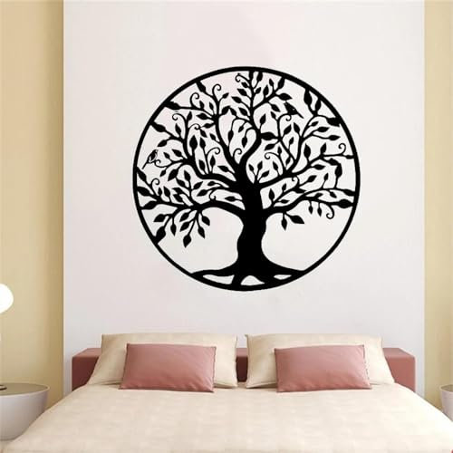 YLLMNOBN Autocollant mural en vinyle avec Silhouette d'arbre, décoration murale d'arbre de vie, décoration de maison, salon, chambre à coucher, Art