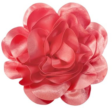 Tissu Satiné Surdimensionné Fleur De Rose Extra Large Grandes Broches Camélia En Soie Broche Pour Femme Fête De Mariage Danse Banquet Robe Costume Accessoires De Cérémonie Bijoux Cadeaux (rouge clair)