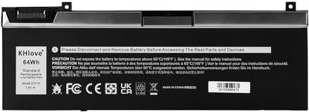 KHlove 5TF10 Laptop Akku für Dell Precision 7730 7740 7540 7530 Mobile Workstation P34E001 P34E002 P74F001 P74F002 Serie NYFJH RY3F9 7M0T6 GHXKY 0RY3F9 05TF10 Notebook Battery 7.6V 64Wh
