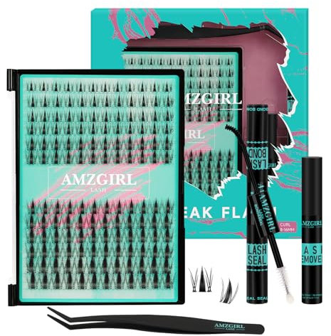 Manga Lash Clusters Kit 144PCS Fairy Eyelash Extension Kit with Bond and Seal, Fake Eyelashes Clusters with Invisible Lash Band, Glue Remover and Applicators (8-16mm Kit,Black Bond)