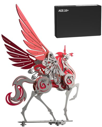 CreativeBlocker 3D Metall Puzzle-DIY Einhorn 3D Modell Bausätze Erwachsene, Einhorn Figuren Metallbaukasten Bastelset Modellbau, Steampunk Deko, Geschenk für Weihnachten Geburtstag (121+PCS)