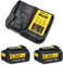 2Pack 8.0AH 18V/20V DCB-184 Replacement Battery for Dewalt Battery + 4A Fast Charger Compatible with Dewalt Battery and Charger DCB184 DCB180 DCB181 DCB182 DCB183 DCB184B-XJ DCB185 (2B+C)