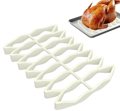 Kitchen Silicone Roasting Rack, Oven Silicone Roasting Rack - Turkey Grill Rack for Microwave - Grill Steamer Tool, Easy to Clean High Temperature Resistant Tray for Air Fryer, Steamer