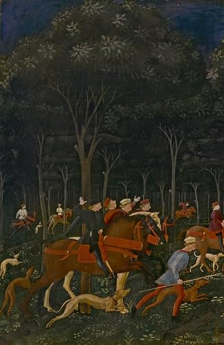 ARToPHIIU Modern Wandbilder Poster Wandbilder Leinwand Bilder Druck Die Jagd im Wald von Paolo Uccello Leinwand Ölgemälde für Office Home Decor 60x90cm