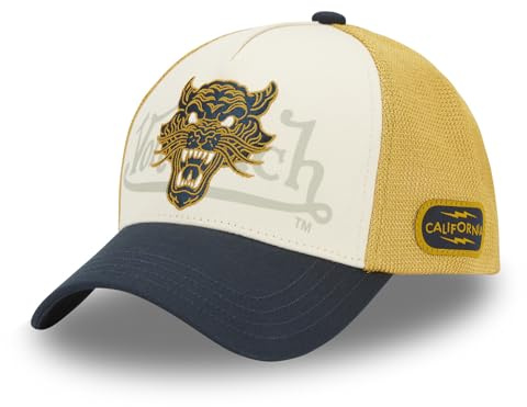 Von Dutch Cap Herren und Damen, Trucker WILD, Gelb 01 | Unisex, Erwachsene 55,5-60cm, Verschluss Snapback, Schweißband, Weiches Mesh, Gebogener Schirm, Vintage